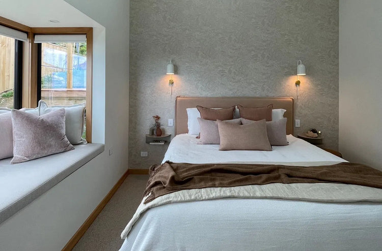 Custom made window seat squab and cushions by Zanders & Co, New Zealand