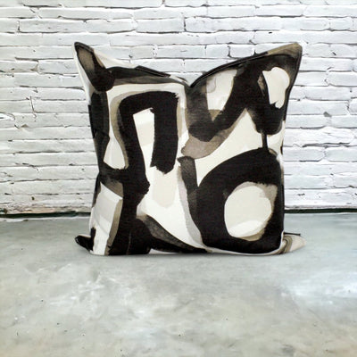 designer cushion & throw pillow in ABSTRACTION OBSIDIAN | OUTDOOR CUSHION by Zanders & Co