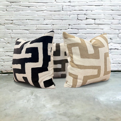 designer cushion & throw pillow in KUBA CAY CARBON | OUTDOOR CUSHION by Zanders & Co