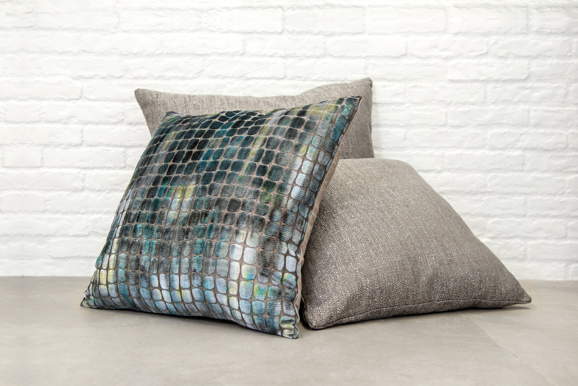 designer cushion & throw pillow in Medina | Pewter Cushion by Zanders & Co