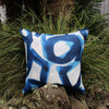 designer cushion & throw pillow in ABSTRACTION AZURE | OUTDOOR CUSHION by Zanders & Co