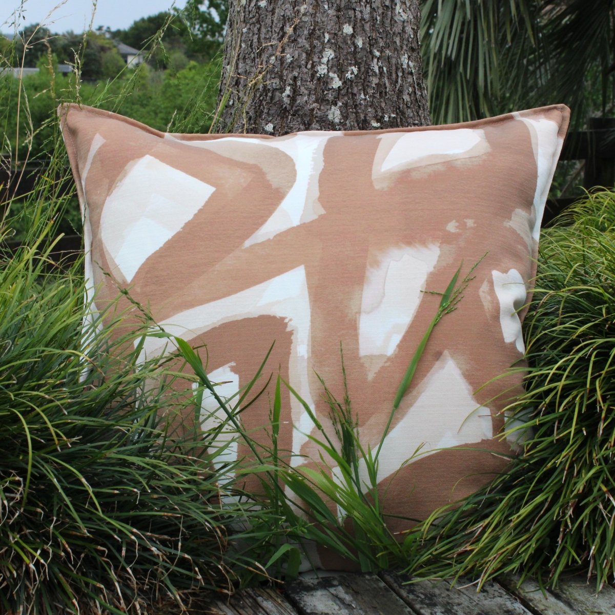 designer cushion & throw pillow in ABSTRACTION BRICK | OUTDOOR CUSHION by Zanders & Co