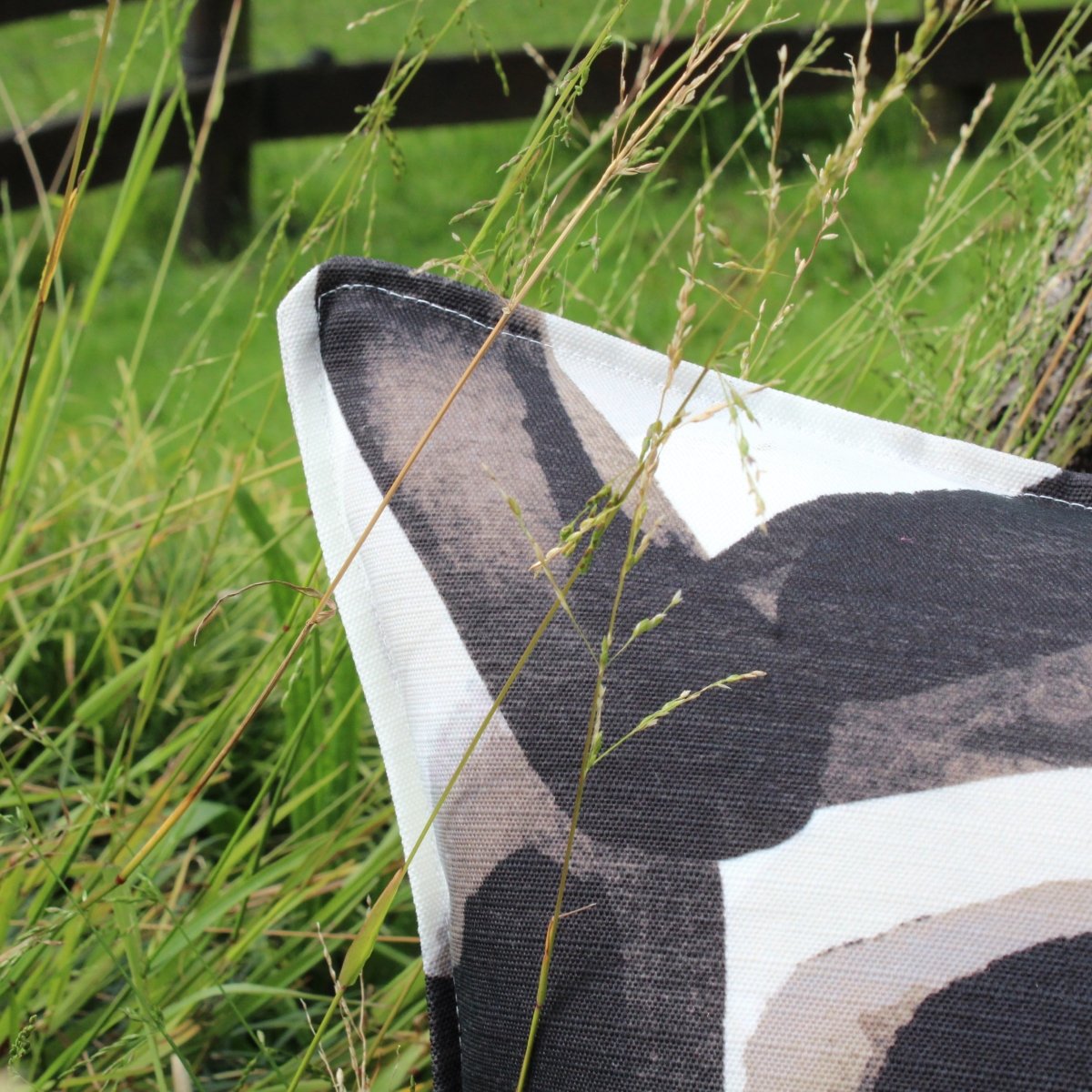 designer cushion & throw pillow in ABSTRACTION OBSIDIAN | OUTDOOR CUSHION by Zanders & Co