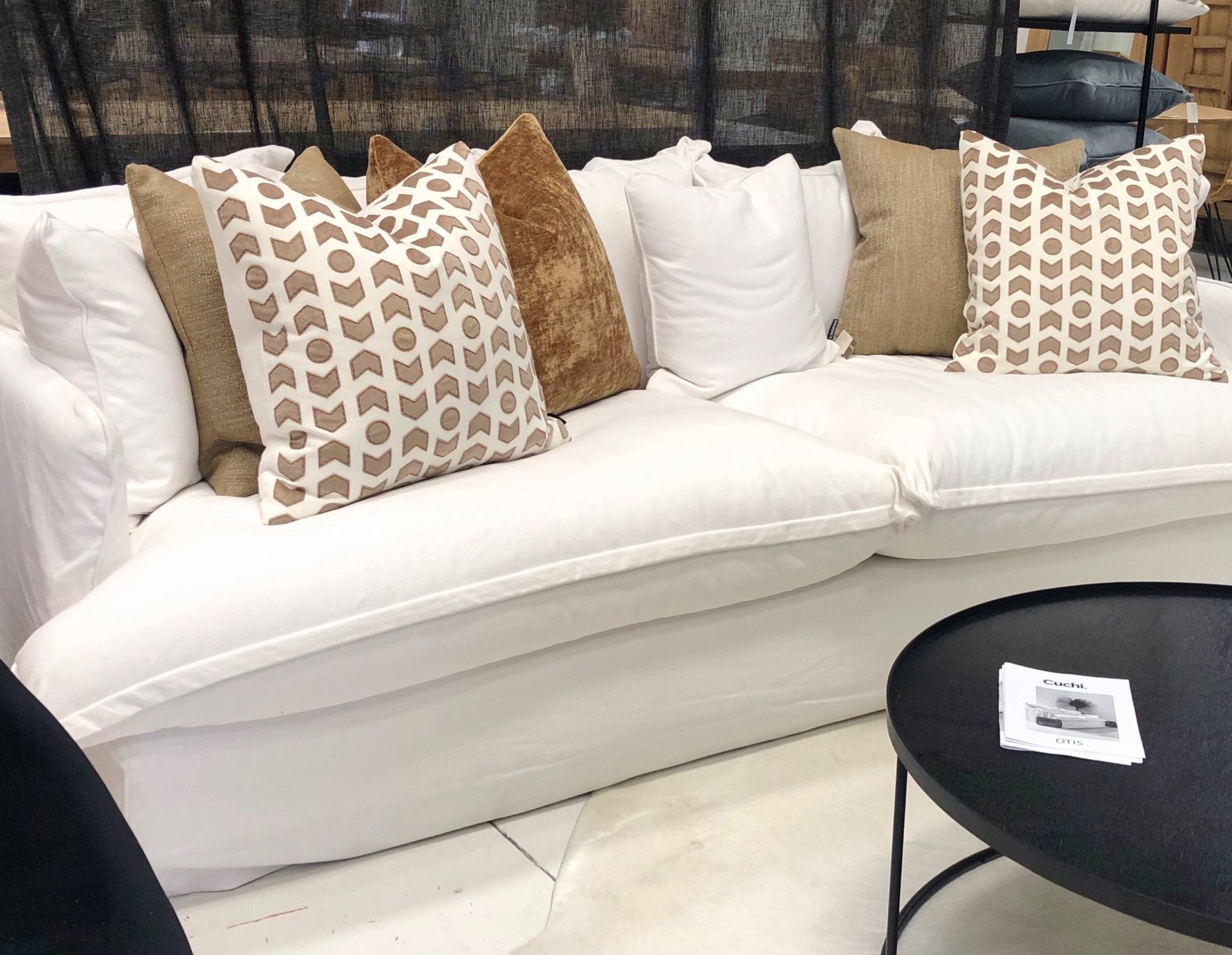 designer cushion & throw pillow in Arrowhead | Tobacco Cushion by Zanders & Co