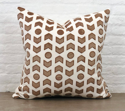 designer cushion & throw pillow in Arrowhead | Tobacco Cushion by Zanders & Co