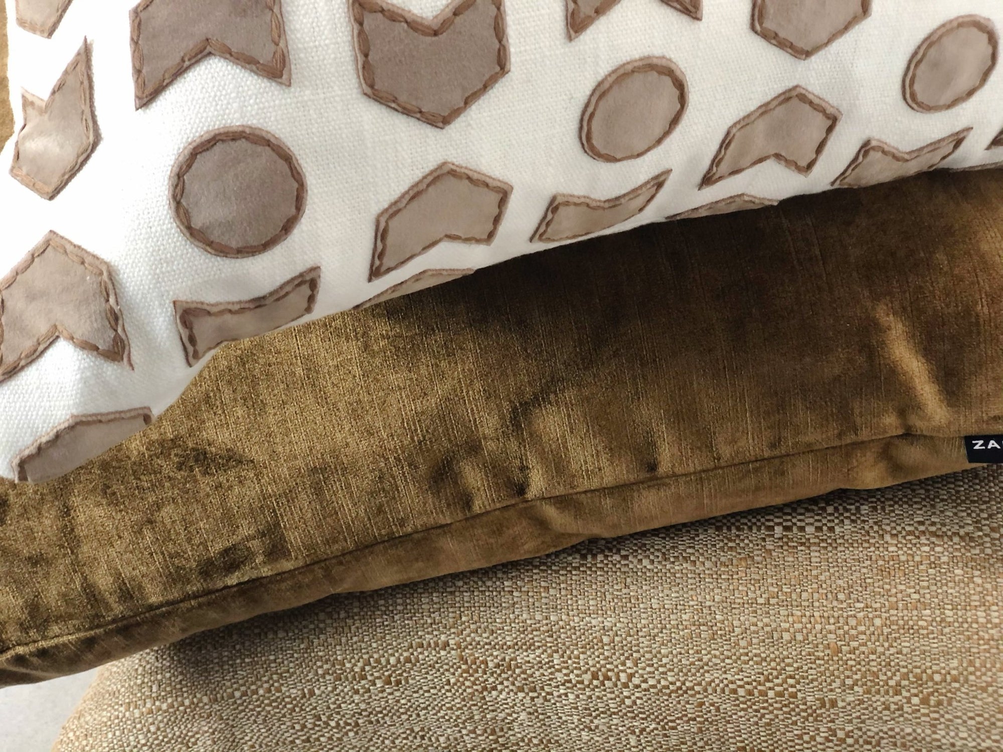 designer cushion & throw pillow in Arrowhead | Tobacco Cushion by Zanders & Co