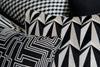 designer cushion & throw pillow in Electro Maze | Noir Cushion by Zanders & Co