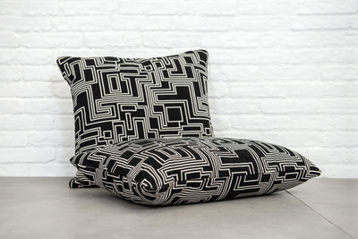 designer cushion & throw pillow in Electro Maze | Noir Cushion by Zanders & Co
