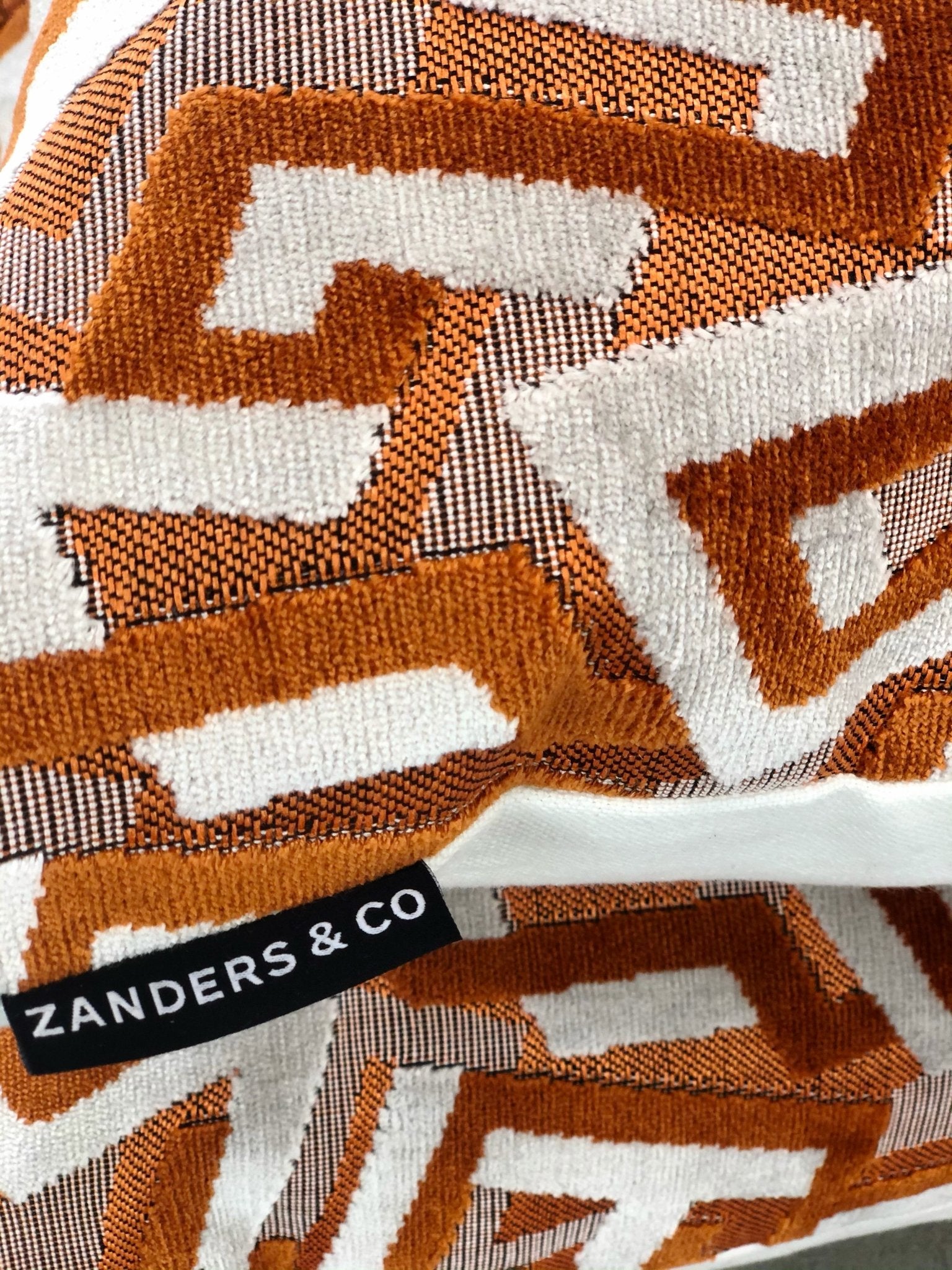 designer cushion & throw pillow in Funchal | Burnt Orange Cushion by Zanders & Co