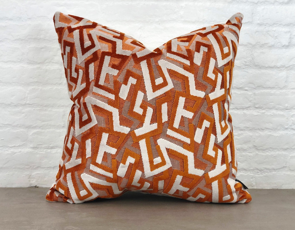 designer cushion & throw pillow in Funchal | Burnt Orange Cushion by Zanders & Co