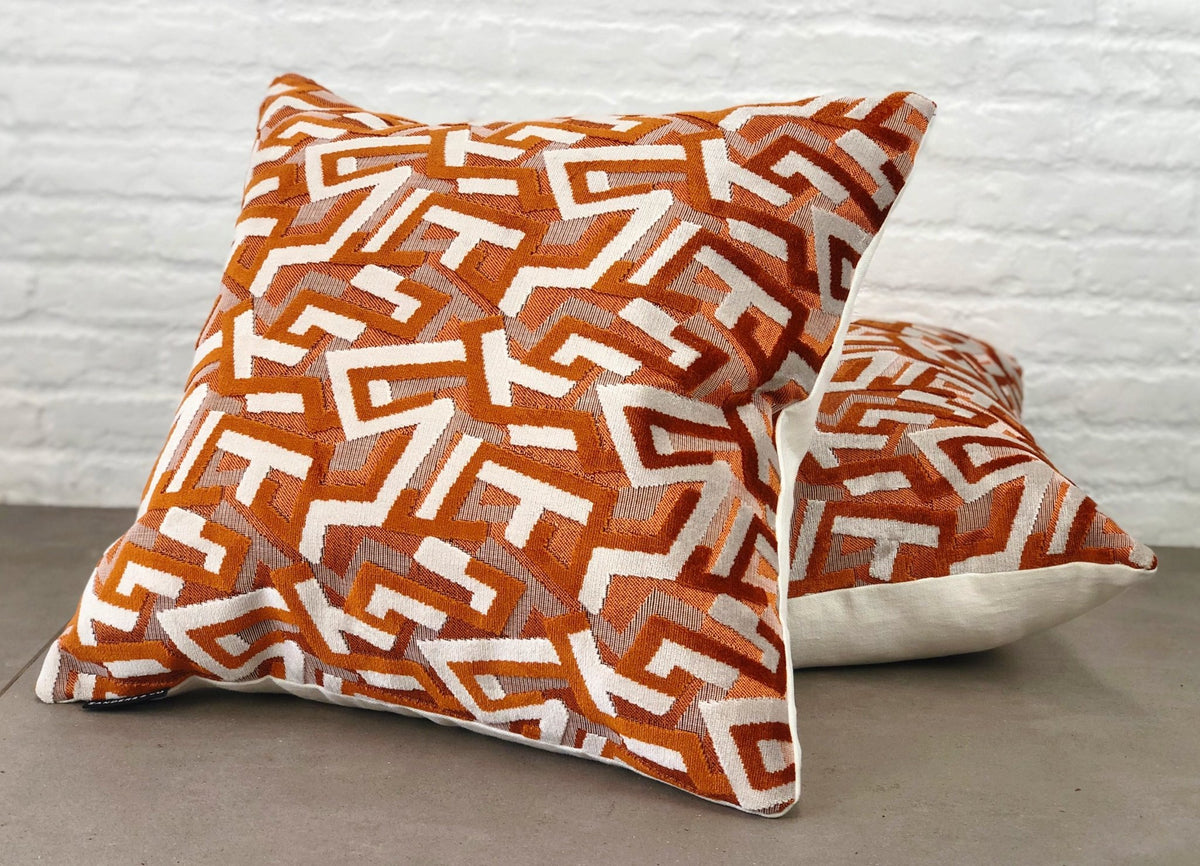 designer cushion & throw pillow in Funchal | Burnt Orange Cushion by Zanders & Co