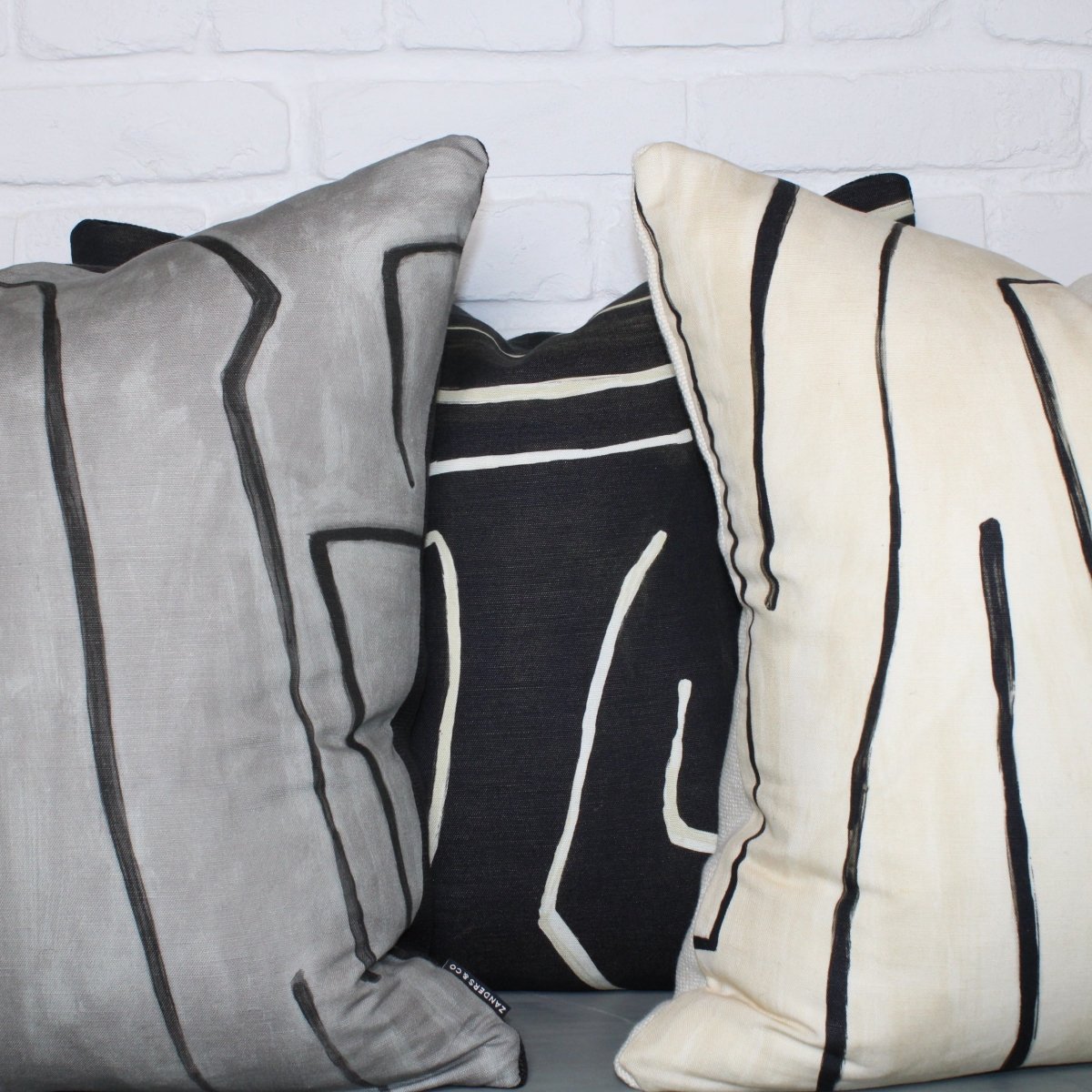 designer cushion & throw pillow in Graffito | Graphite Cushion by Zanders & Co