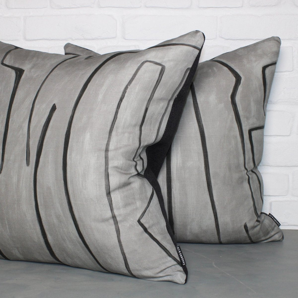 designer cushion & throw pillow in Graffito | Graphite Cushion by Zanders & Co
