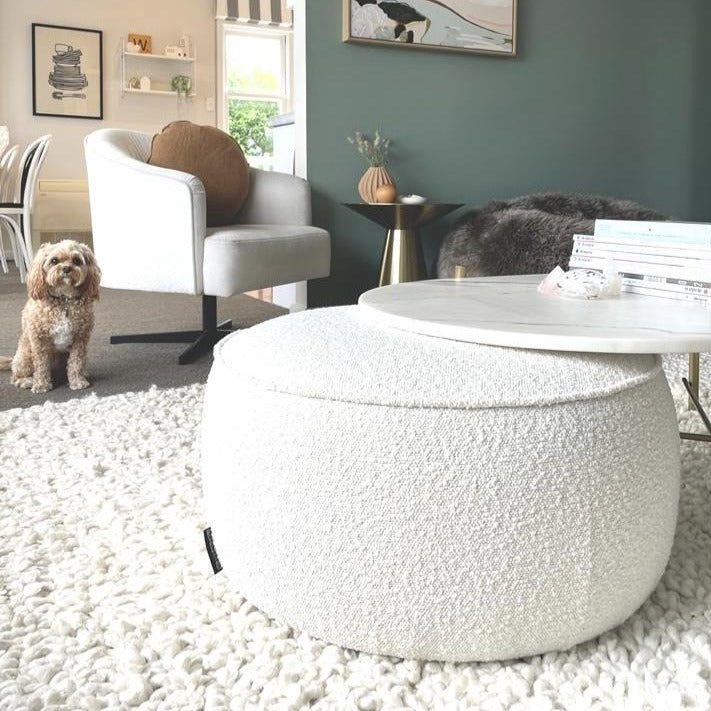 designer cushion & throw pillow in PELUCHE OTTOMAN 600MM ROUND by Zanders & Co