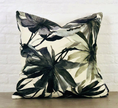 designer cushion & throw pillow in Shangri-La Linen | Ebony Cushion by Zanders & Co