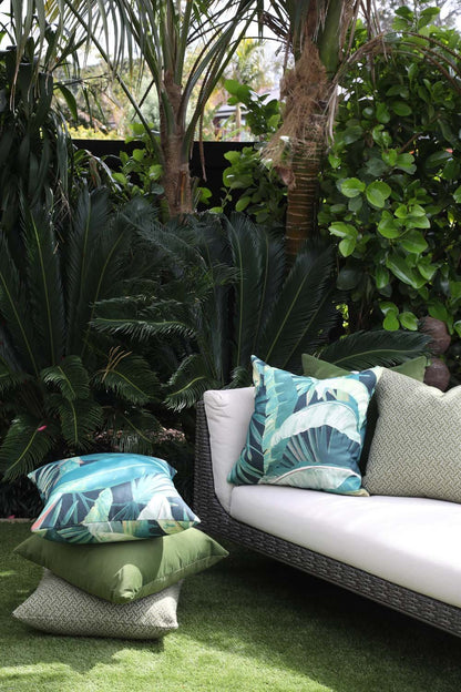 designer cushion & throw pillow in South Beach | Palm Leaf OUTDOOR CUSHION by Zanders & Co