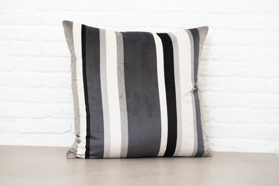 designer cushion & throw pillow in South Beach Stripe | Charcoal OUTDOOR CUSHION by Zanders & Co