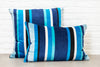 designer cushion & throw pillow in South Beach Stripe | Sapphire OUTDOOR CUSHION by Zanders & Co