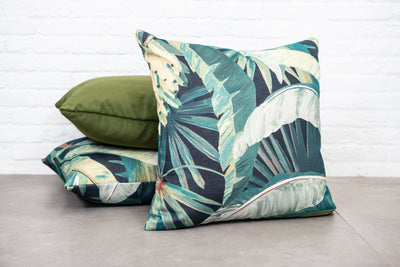 designer cushion & throw pillow in Tropicalia | Midnight OUTDOOR CUSHION by Zanders & Co