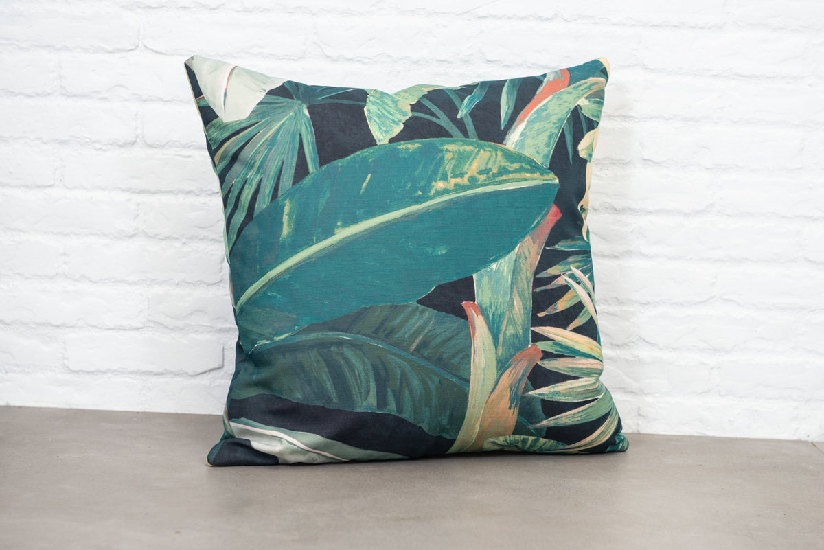designer cushion & throw pillow in Tropicalia | Midnight OUTDOOR CUSHION by Zanders & Co