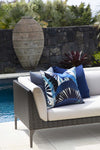 designer cushion & throw pillow in Tropicalia | Porcelain Blue OUTDOOR CUSHION by Zanders & Co